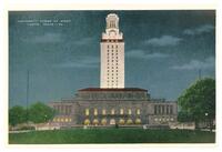 University of Texas at Austin. Main Building (Austin, Tex.): exterior view of south entrance at night